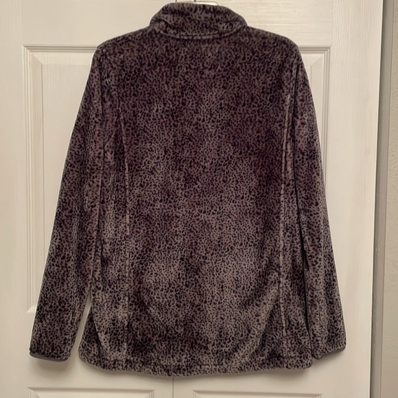 Lands’ End Full Zip Jacket Animal Print Soft Warm & Stylish Large Tall Length - Picture 4 of 13